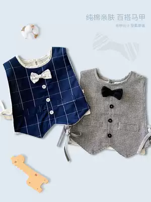ins Nordic gentleman children bib baby vest bib baby saliva towel blouse waterproof spit mouth pocket