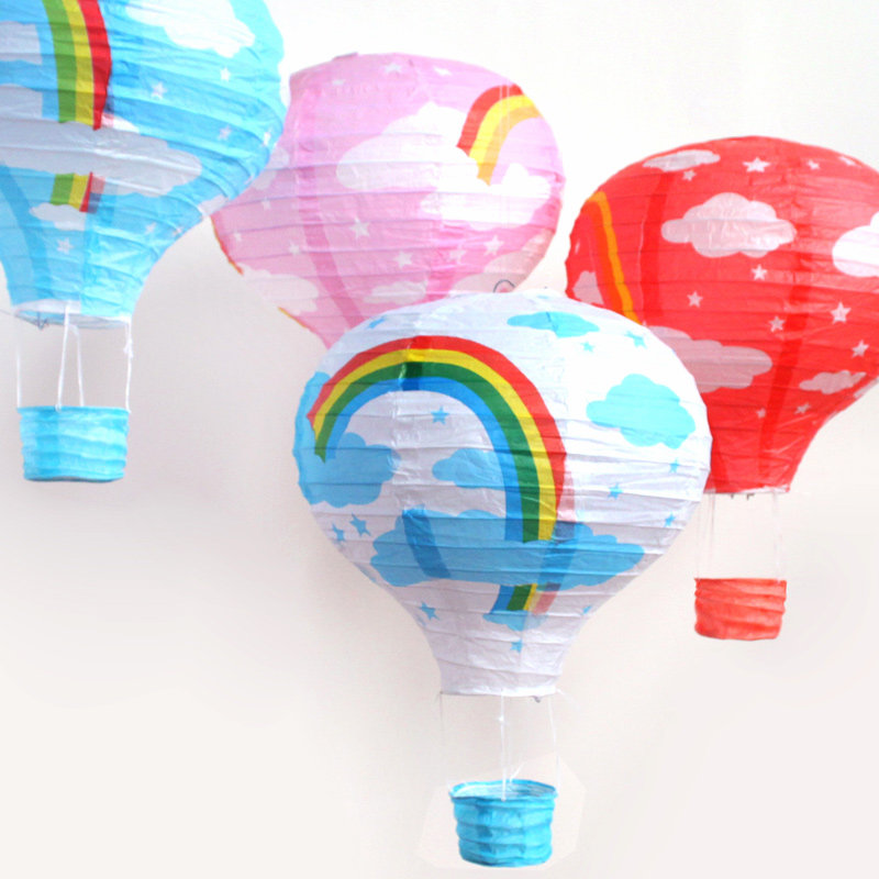 Creative hot air balloon air pendant Mall event decoration Paper lantern pendant Kindergarten event decoration scene
