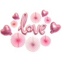 ins Wedding room pull flower decoration suit Womans bedroom background Mans new house simple atmospheric scene decoration balloon