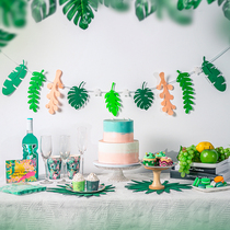 Tree leaf flag string hanging jewelry baby birthday party pull flag hanging decoration childrens room layout kindergarten decoration flower