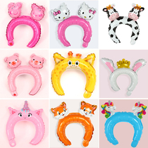 Luminous cartoon aluminum film balloon hair band Childrens headdress ground push small gift Birthday party holiday photo decoration