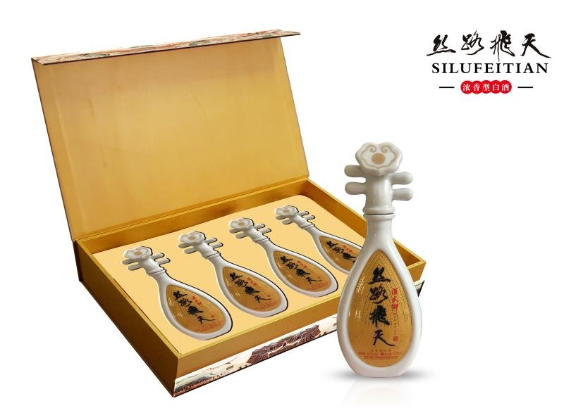 Jiuquan Business Card Hanwu Royal Silk Road Feitian Gift Box 4*125ML