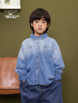 Z A I X O N G J A: A three-mouth pro-son dress cowboy long sleeve shirt jacket blouse for casual male and female child