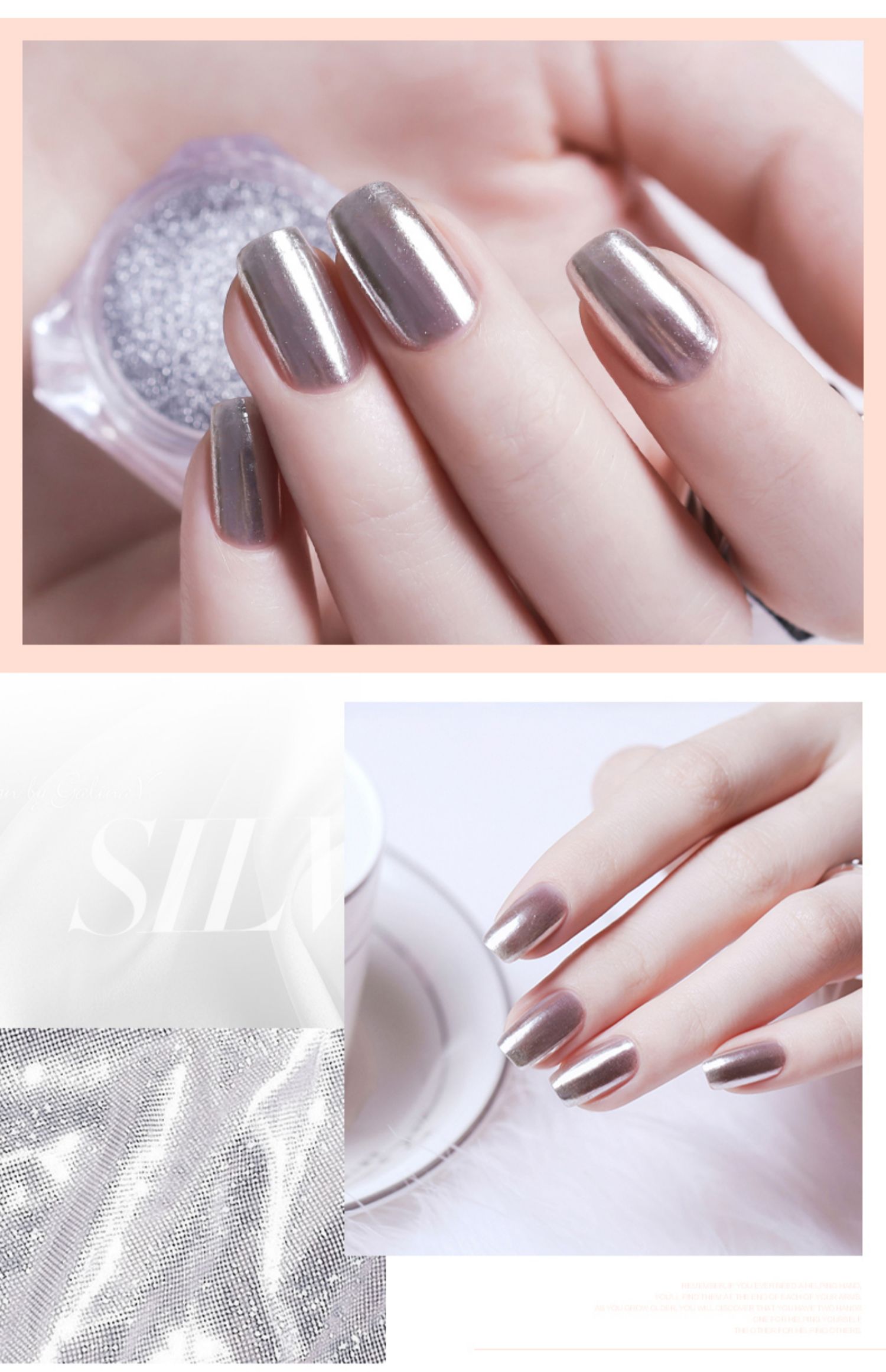 MissCandy Nail Jewelry Nhập khẩu Nguyên liệu thô Aurora Shake Network Red Nail Ba Lan Mirror Powder Nail Silver - Sơn móng tay / Móng tay và móng chân màu nail cho da ngăm đen
