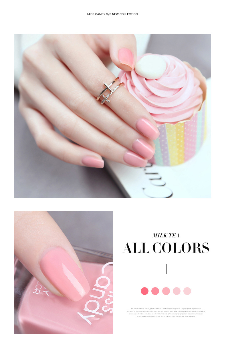 Sơn móng tay MissCandy Health 15ml Repellent Nail Polish Không độc hại và không vị trong suốt Màu sắc khỏe mạnh Micro Q08 - Sơn móng tay / Móng tay và móng chân sơn móng tay đen