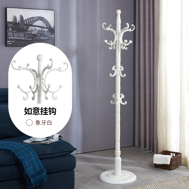 Solid wood hanger bedroom living room coat rack floor European modern minimalist clothes hanger vertical assembly hanger