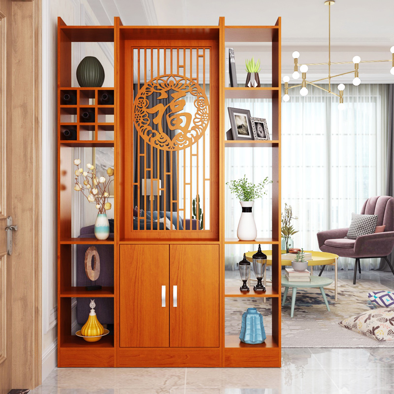 Chinese-style screen partition simple folding living room entrance mobile folding screen simple modern home solid wood screen