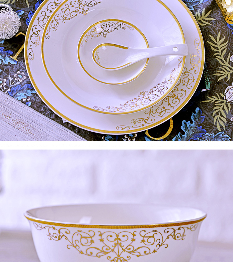 The Open tableware suit 60 key-2 luxury jingdezhen head ipads bowls plates gift chopsticks sets high bowl lovesick