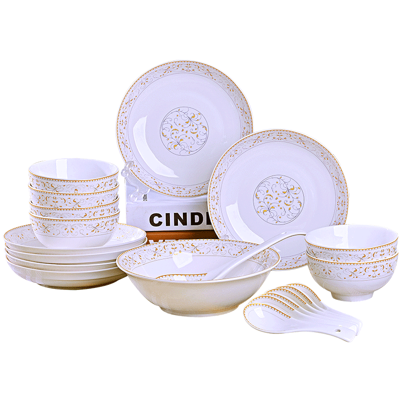 Dishes suit sun island home 20 head of jingdezhen ceramic tableware portfolio to eat noodles bowl chopsticks sets with a gift