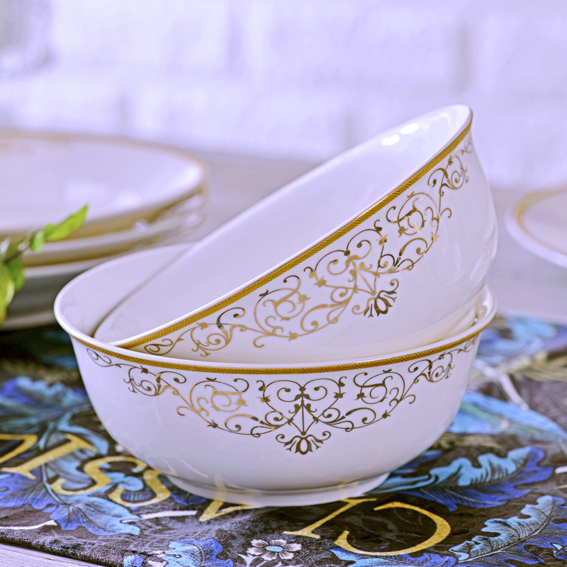 The Open tableware suit 60 key-2 luxury jingdezhen head ipads bowls plates gift chopsticks sets high bowl lovesick