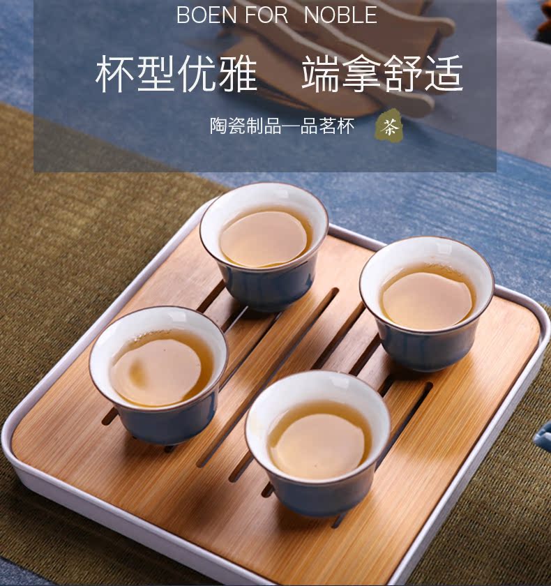 Jingdezhen ceramic kung fu tea set suit household teapot teacup portable 6 your travel up the head of a complete set of tea sets