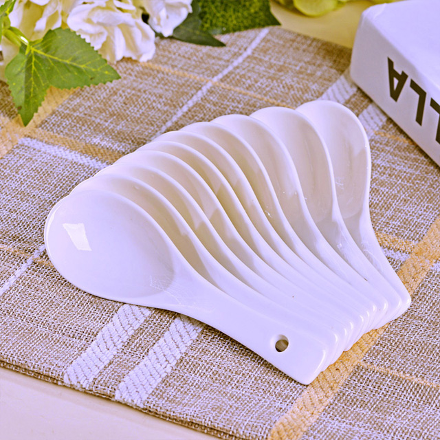 Jingdezhen ceramic creative household small spoon, 10 Chinese firm ipads with eating soup spoon, run out of tableware