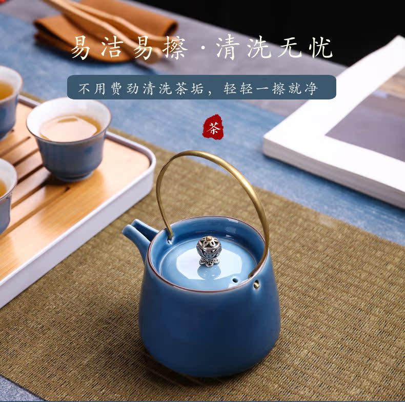 Jingdezhen ceramic kung fu tea set suit household teapot teacup portable 6 your travel up the head of a complete set of tea sets