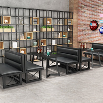 Retro industrial style bar sofa card seat clear bar coffee western restaurant music restaurant bar grill shop rock slab dining table and chairs