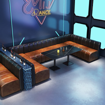 Light luxury style bar clear bar music restaurant cafe table and chair combination barbecue club pub KTV deck sofa