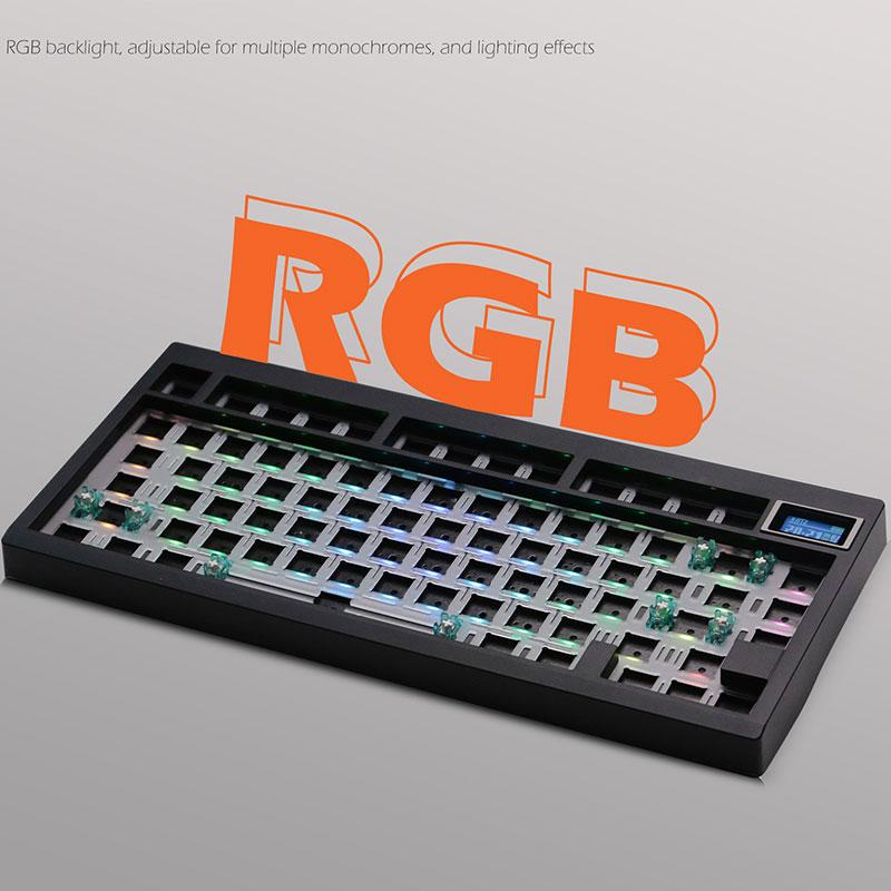 Zoya Gmk81 Three-Mode Customizable DIY Mechanical Keyboard Kit with Knob, Hot-Swappable, Rgb Backlight, Supports Via