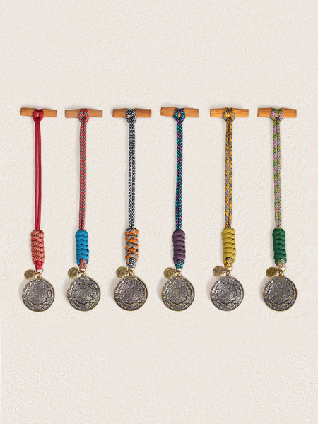 Jia Ru Xin Cuo Nine Palaces and Eight Trigrams Pure Copper Hanging Ornament Auspicious and Wishful Original Handmade Tibetan Style Jewelry Gift