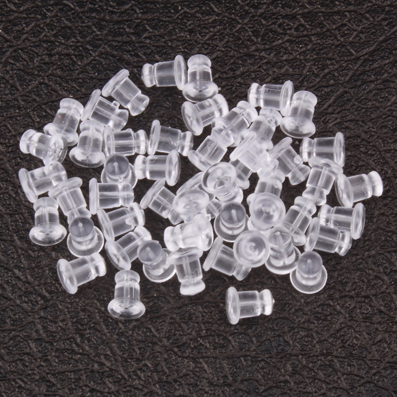 Ear Jam Transparent Anti-Allergy Silicone Ear Needle Sedigy Earrings Accessories Rear Blocking Ear Buttoned Earplug Plastic Leather Containment Ear Cap