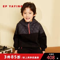 Shopping mall same model] EP Yaying childrens clothing 2020 Autumn and Winter new boy splicing warm compound velvet sweater 5214A