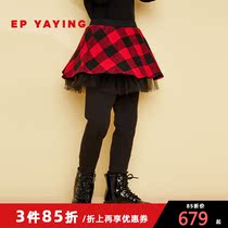 Shopping mall same model] EP Yaying childrens clothing 2020 autumn and winter girls new plaid pleated skirt leggings 6102A