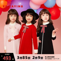 EP Ya Ying childrens clothing Girls  dress Autumn and winter new small fragrance foreign wool childrens dress princess dress