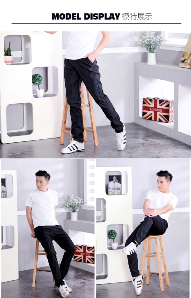 Mùa thu và mùa đông quần thể thao quần nam polyester bề mặt trượt cộng với quần nhung dày thường xuyên thoáng khí chống khô quần nhanh thời tiết quần thể thao