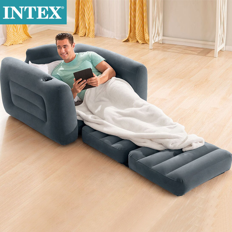 INTEX small inflatable home sofa bed dual-use single double thickened outdoor recumbent rental house sloth sofa
