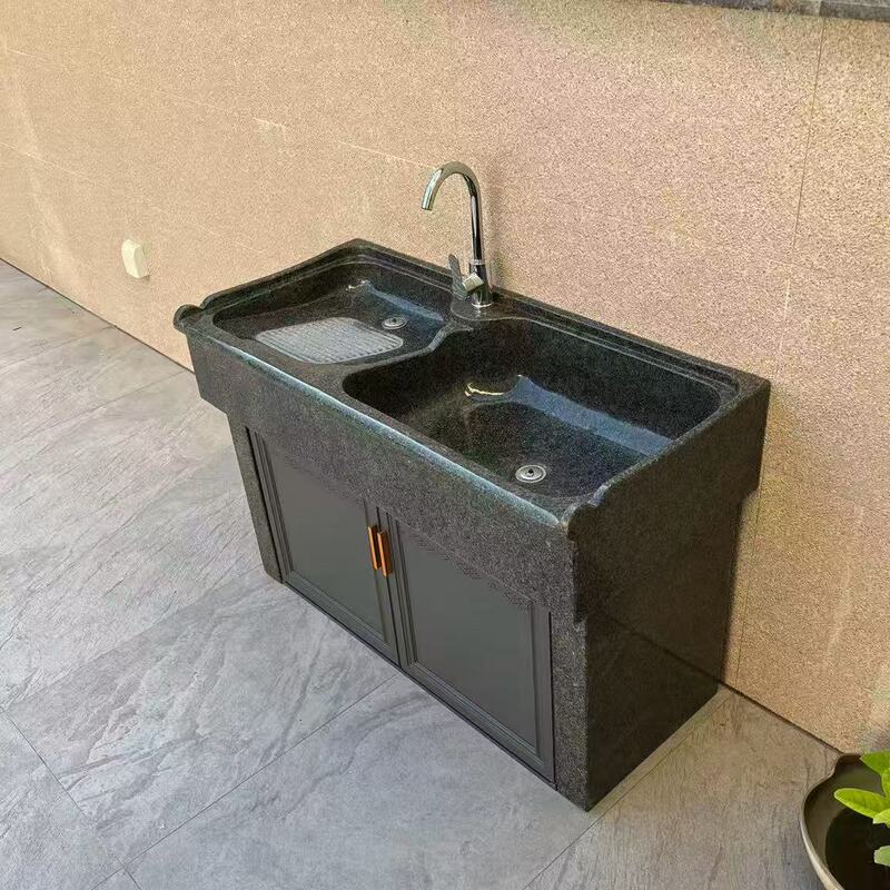 Balcony Marble Laundry Pool with Washboard Granite Stone Laundry Sink Courtyard Whole Stone Wash Basin