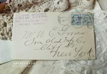  1894 American Antique Mailed Envelope with Stamps David Young