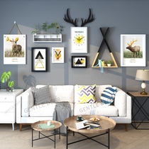  Nordic living room decoration painting modern minimalist sofa background wall painting Dining room bedroom wall combination hanging painting wall painting