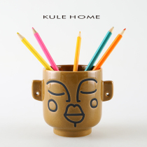 KULE HOME Ceramic Penset is a minimal student desktop retro Chinese wind office multi - functional reception parts