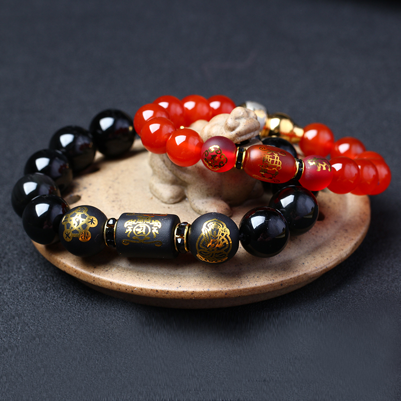 Kaiguang 2021 belongs to the cow three-in-one Ruibao year-old hand Xiao Niu Kaiguang Jicai Yinglu Xinghong increased love bracelet