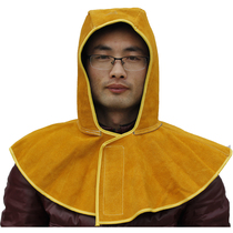  Full cowhide welding mask Porter shawl welder insulation cap Full protective leather cap Welder protective cap