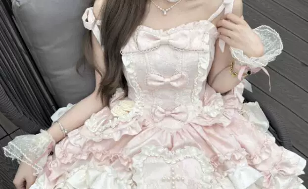 Платье Lolita jsk, оригинал, кружево и банты, пастельные и чёрные варианты, размеры S–XL и one size