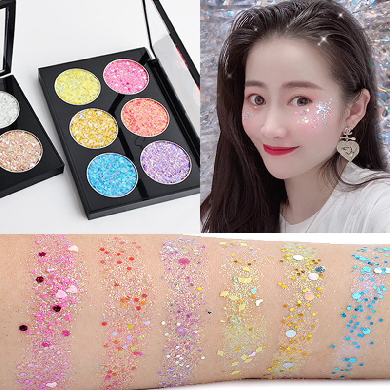 Explosive Drill performance 6 Color Eye Shadow disc flash Large sequin Eye Shadow Online Silver Pink Crystal Stage Big sequin Eye Shadow