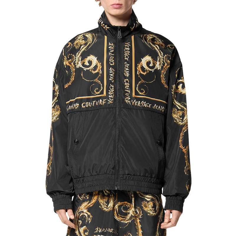 Versace Jeans Couture Versace New Autumn and Winter Men's Polyester Printed Stand-Up Collar Jacket