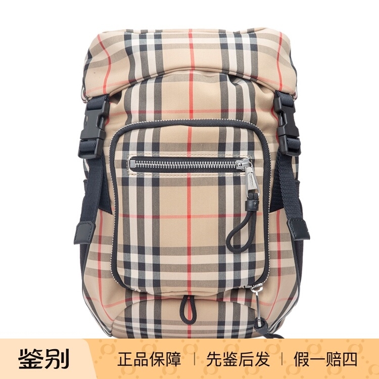 Burberry Men's Plaid Shoulder Bag British Style Fabric Crossbody Backpack Burberry Burberry Men's Plaid Shoulder Bag British Style Fabric Crossbody Backpack Burberry