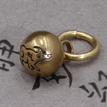 Bronze shadow twelve Zodiac beads Bell gourd pure brass car keychain pendant car key pendant male Lady