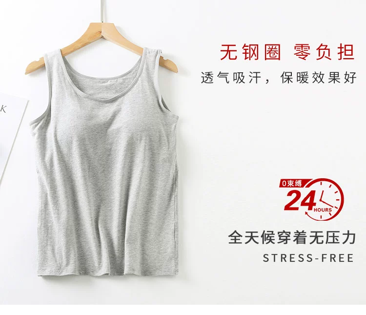 Cotton đai ngực pad sling miễn phí áo ngực cup một phụ nữ mùa thu và mùa đông cơ sở trong bộ đồ lót mẹ già ao lot