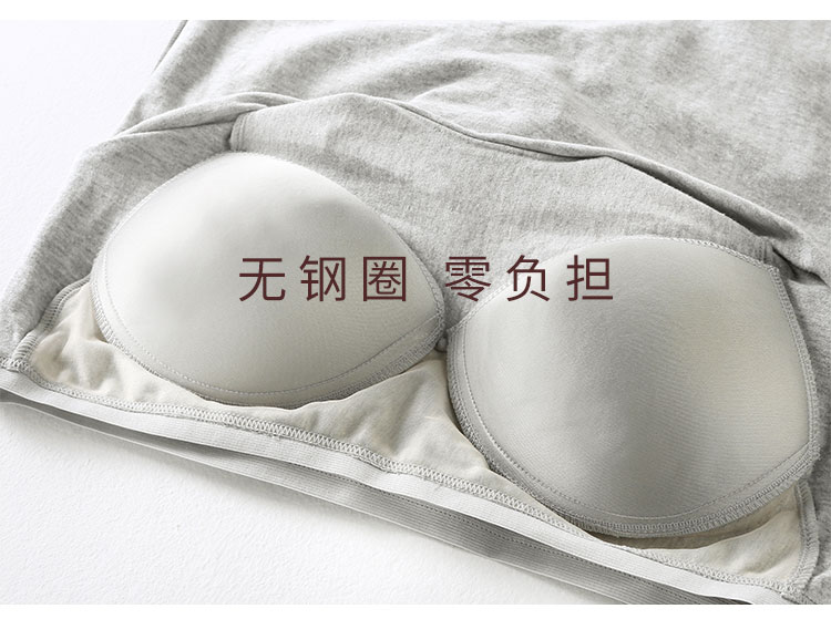 Cotton đai ngực pad sling miễn phí áo ngực cup một phụ nữ mùa thu và mùa đông cơ sở trong bộ đồ lót mẹ già áo lót nam tay ngắn
