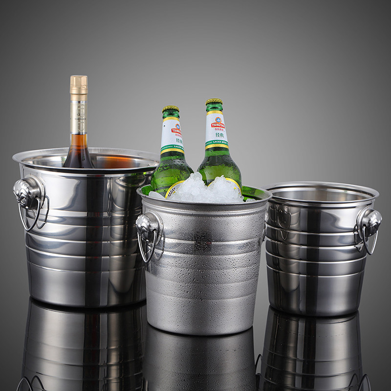 Stainless steel ice bucket bar KTV champagne bucket commercial beer red wine ice bucket creative ice bucket hotel supplies