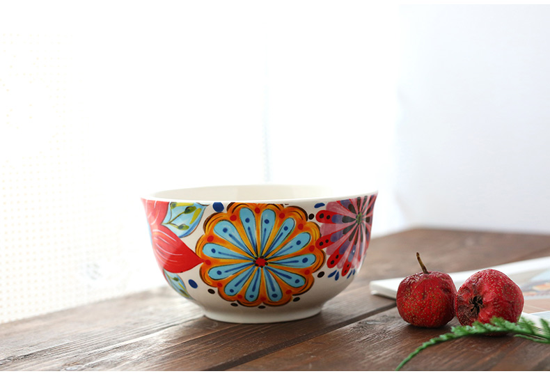 Ceramic glaze color hand - made lovely tableware under home 5 inches creative breakfast porridge porringer single eat bread and butter