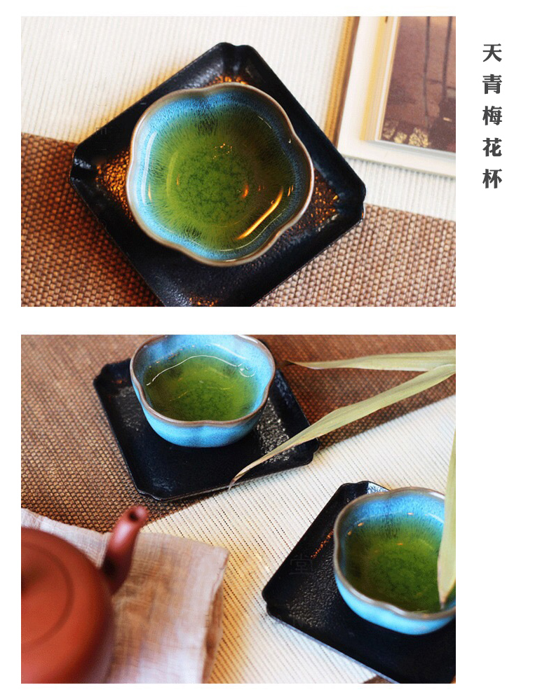 Ancient garden ceramics thin glass cherry name plum blossom put lotus Japanese pottery small teacup built red glaze, the single cup sample tea cup