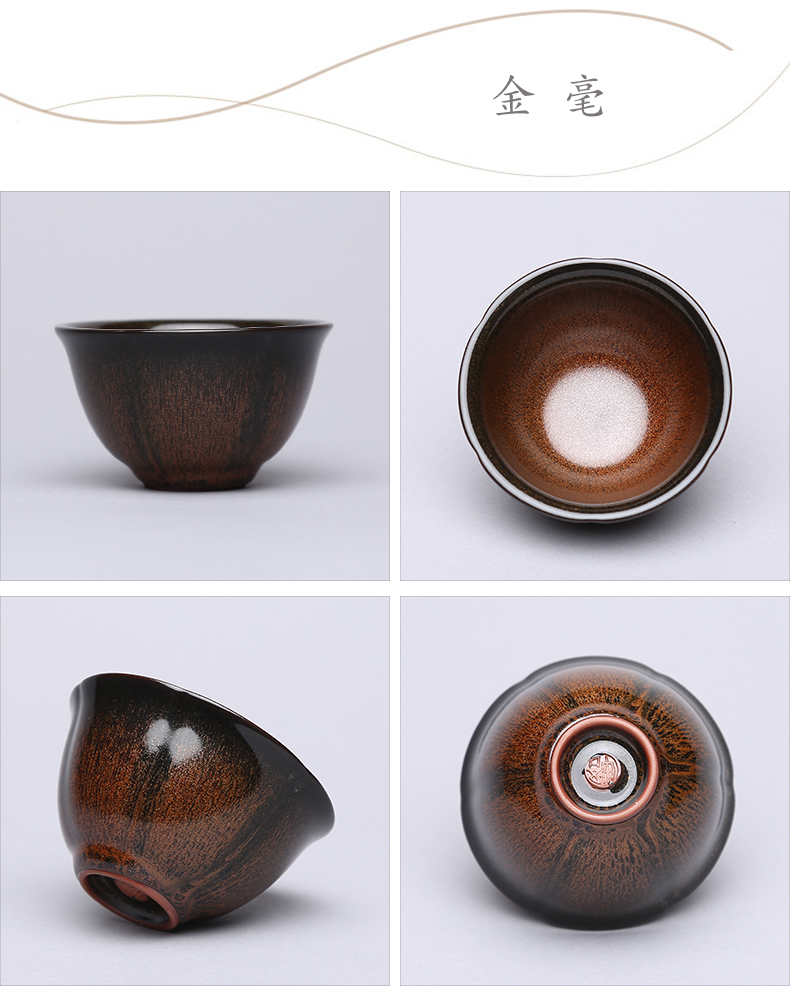 Purple sand pottery and porcelain teacup built light crude pottery bowl tea kungfu master sample tea cup single CPU household glass tea cup