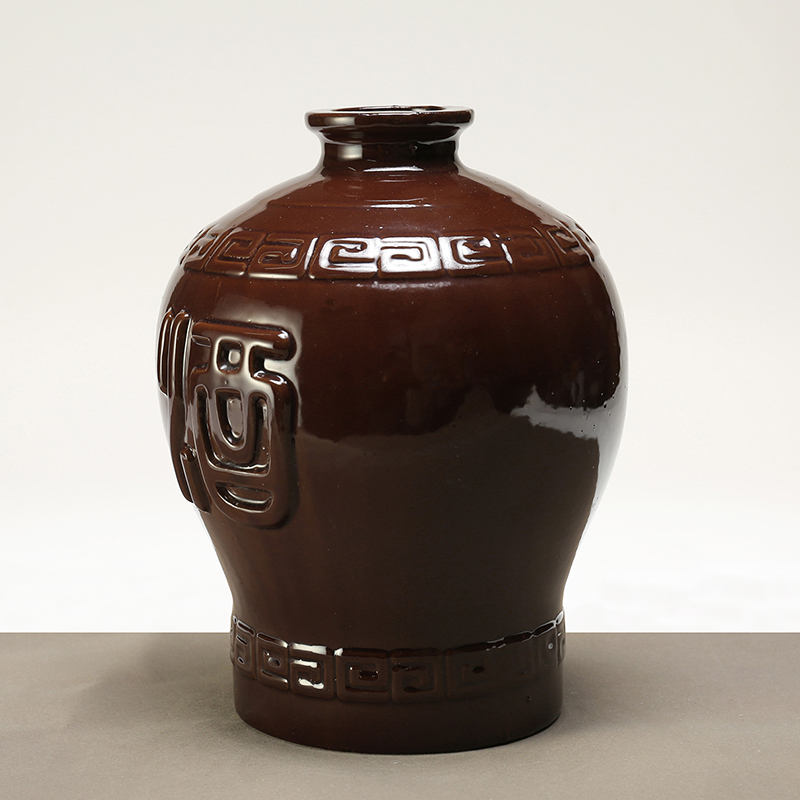 Ancient garden ceramic jar household hip 10 jins to mercifully wine liquor earthenware archaize with yellow rice wine bottle wine words