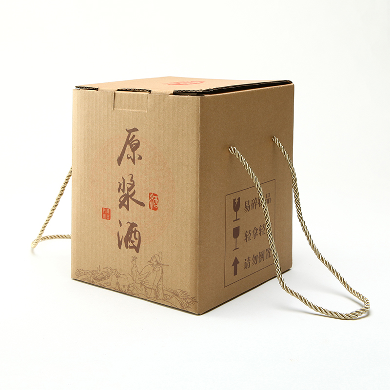 The ancient garden ceramic bottle parts kraft paper hand carry carton box 3 kg 5 jins of jars of general wine box packaging