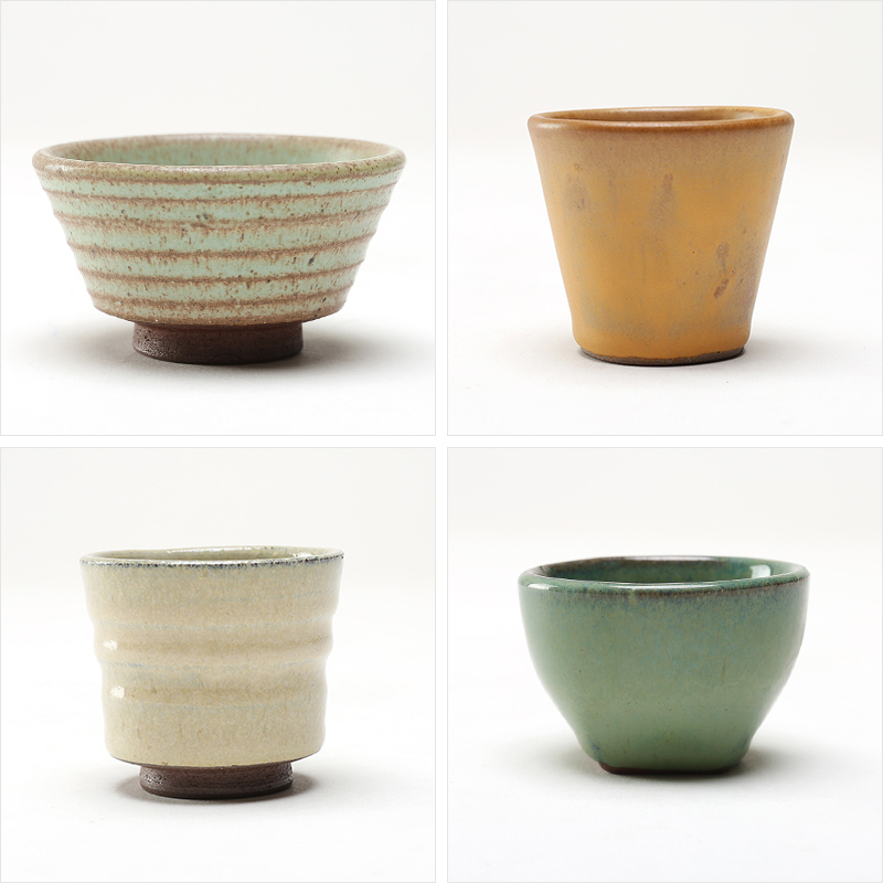 The ancient garden of coarse pottery cups Japanese kung fu tea master single building lamp cup cup of yixing purple sand pottery and porcelain tea cups