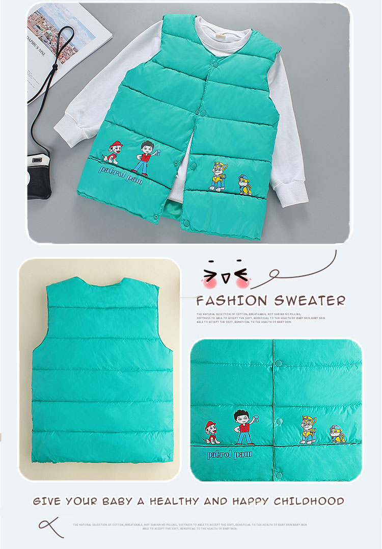 Áo chống nắng cho trẻ em mới xuống áo cotton làm dày trẻ nhỏ và nam nữ trẻ em bên trong và bên ngoài mặc áo vest cotton cho trẻ em áo khoác ba lỗ có mũ bé gái