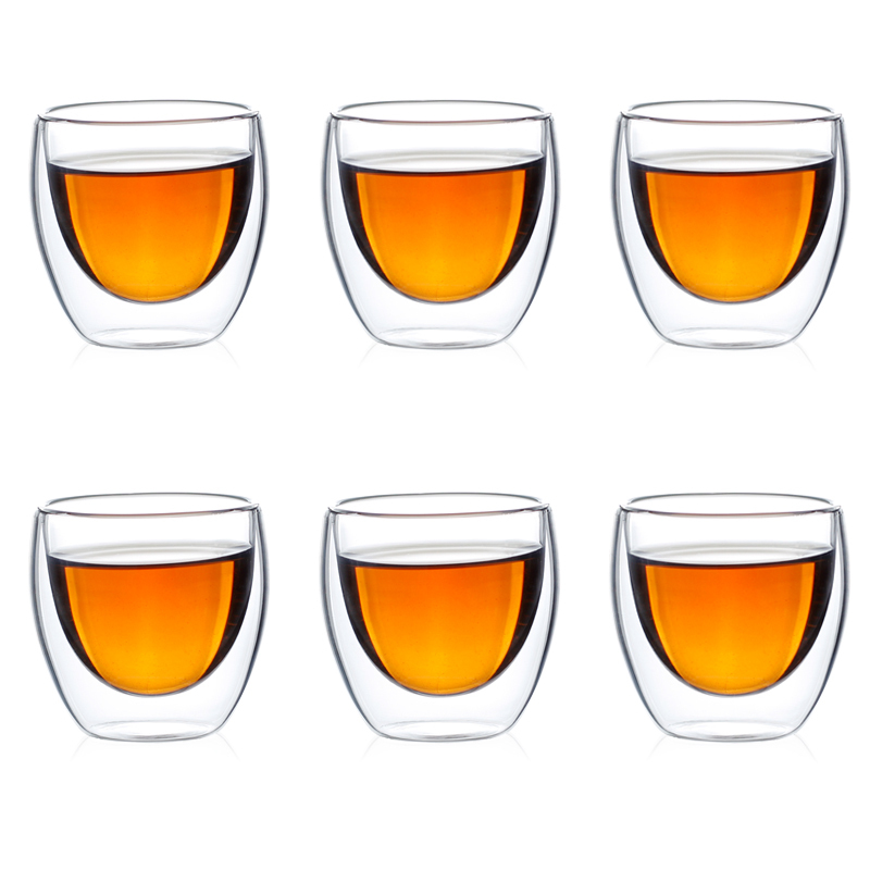 Originalism Double-Layer Glass Small Cup, Small Tea Cup, Transparent and Cute, 80ml Kung Fu Tea Set Originalism Double-Layer Glass Small Cup, Small Tea Cup, Transparent and Cute, 80ml Kung Fu Tea Set