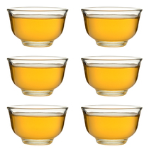 Original glass teacup small teacup set tea set glass kung fu teacup thick Magnolia water cup 6 sets